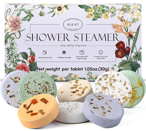 Shower Steamers Aromatherapy BLRIET 8 Pack Gifts for Women, Birthday Christmas White Elephant Gifts Stocking Stuffers for Adults Her Mom Him Home Spa Gym Natural Essential Oil Self Care Relaxation