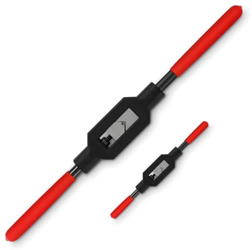 Deger Adjustable Tap Wrench Handle Tap Handle Tool Ratcheting Tap Handle for Tap Reamer Tapping Tool(1/4In-3/4In,1/16In-1/4In) Easy to Use
