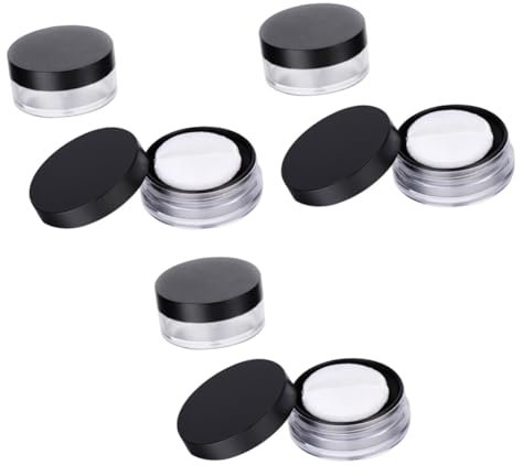 Ipetboom 6stücke Runde Elastische Mesh Puderbehälter Mit Puderquaste Praktischer Makeup Container Für Lose Puder Schwarz Für Unterwegs Und Geschenkideen