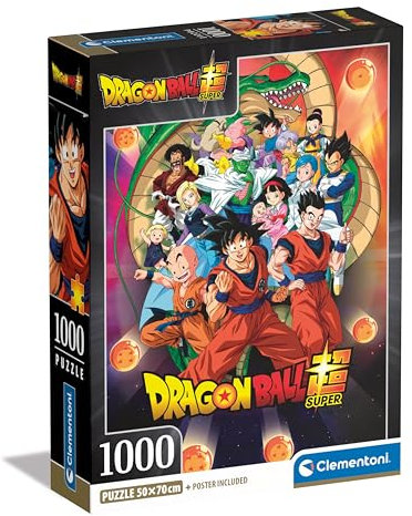 Clementoni - Dragonball Dragonball - 1000 Teile, Poster, Anime, Manga, Puzzle Superhelden, Spaß für Erwachsene, Made in Italy, 39919, Mehrfarbig