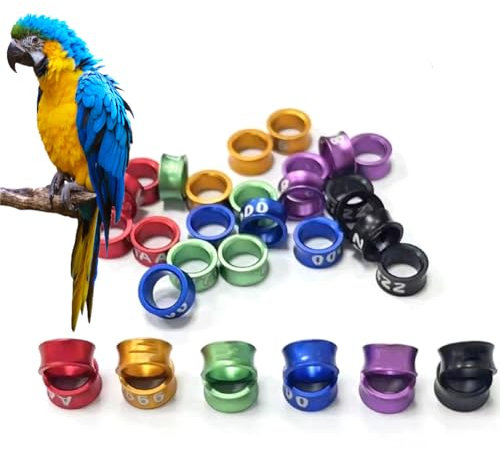 CARYZ Taubenring, Vogelbeingürtel, Fußring, Beinring, Mehrfarbig, gemischte Anzahl, zufällige Papageienküken-Clip-Ringgürtel 150pc Mixed colors4.7mm