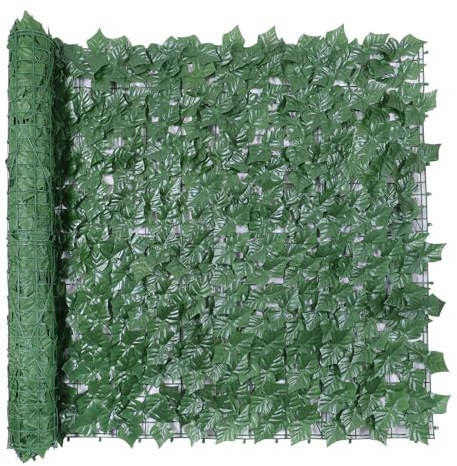 Artificial Ivy Fence Screening, 3m x 1m Artificial Hedge Roll, Privacy Fence Screen Artificial Hedge Screening for Garden, Balcony, Outdoor (1M x 9M)