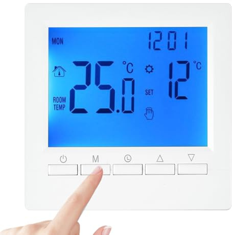 Termostato programmabile per riscaldamento elettrico a pavimento, controllo digitale della temperatura ambiente, riscaldamento ambiente con sensore aria e pavimento