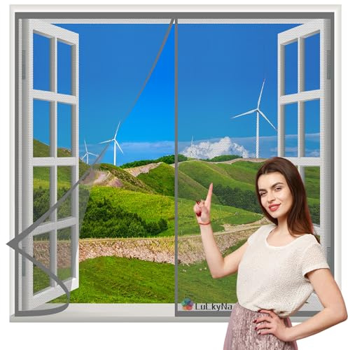 Zanzariera Magnetica per Finestra Grigio 60x125cm Zanzariere su Misura Chiudi Automaticamente Adsorbimento Magnetico per Porte d'IngressoPorte Cortili-per Porte Finestre
