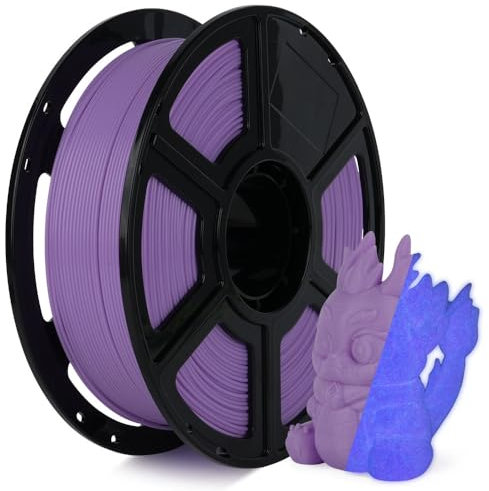FLASHFORGE Glow-in-The-Dark Rapid PLA-Filament 1,75mm, Hoher Fluss Schnelles 3D Drucker Filament Leuchtend Lila Max 500mm/s Drucken, Hohe Helligkeit und Langanhaltender Leuchteffekt