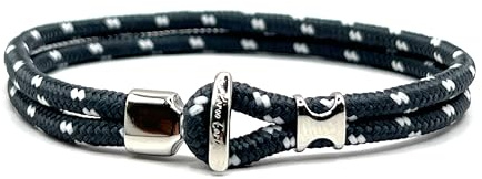 KAROO EARTH JEWELLERY Minimalist Rope Bracelet with Stainless Steel hook clasp, Nautical style Double layer Unisex fashion bracelet | Durable Waterproof Surfer Bracelet