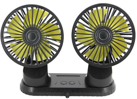 Ventilador Coche Doble Cabezal 12v - Ventilador de panel USB de 24 V, ventilador silencioso de cabezal doble,Aromaterapia incorporada de circulación de aire de 3 velocidades para camiones, SUV, hogar,