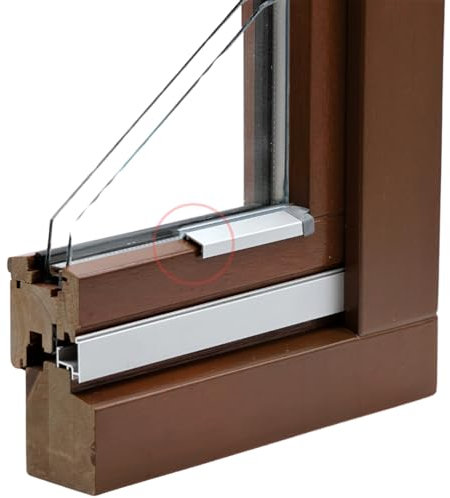 Flügelabdeckprofil Wetterschenkel Aluminium Alu Schutz Leiste Holz Fenster Silikon F16 Hub-Fenster (Silber, 110 cm)