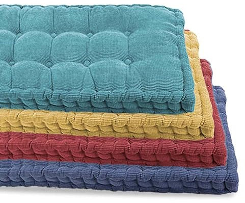 Bankkissen, extra dick, Baumwolle, 2- / 3-Sitzer, für drinnen und draußen, lang, für Zuhause/Garten/Terrasse, Bodenkissen, Matratze (Blau, 150 x 40 cm)