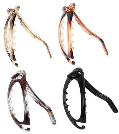 FRCOLOR 4pièces Lot De Barrettes Cheveux Ovales Plastique Pour Fins Maintien Sécurisé Chic Rétro Pour Femmes Accessoires Coiffure Élégants