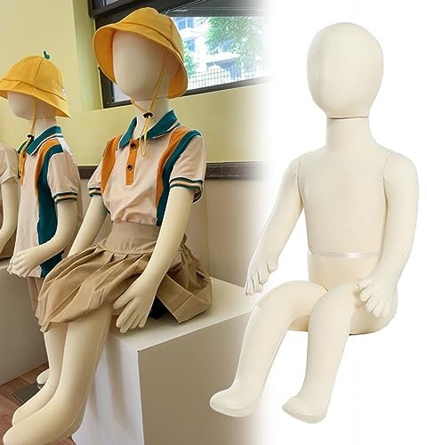 IYUESQ Kinder-Schaufensterpuppe zum Nähen, Kinderpuppe im Alter von 1–9 Jahren, Ganzkörper-Kleidungspuppe für Schaufenster, Schule, Boutique, Modedesigner, nadelbare Sitzpuppen, Unisex (G