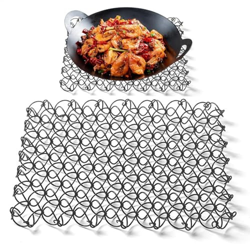 Topfuntersetzer Aus Metall,Spiraltopfuntersatz, Topfuntersetzer Aus Metall Für Heiße Gerichte,Outdoor-Geschirrmatte, Hitzebeständig, Verbrühungsschutz Für Outdoor, Camping, Picknick,18 X 18 cm