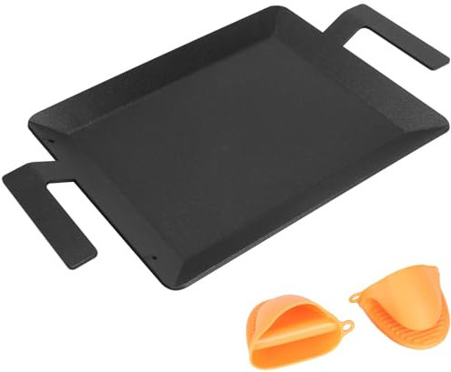 Carbon Steel Griddle - Professional Cookware Griddle Pan for Induction, Stove Top, Gas Grill, Cooktop, Electric and more, 17 x 10 NonStick Flat Top Griddle Plate Skillet, Indoor/Outdoor Use
