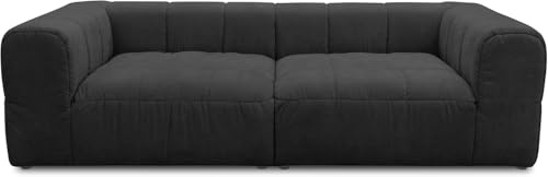 DOMO. collection Sofa Campana, Taschenfederkern, dunkelgrau | 3 Sitzer mit Taschenfederkern, komfortables Bigsofa mit gepolsterter Rückenlehne, 250 x 113 x 72 cm (BxTxH)