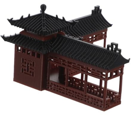 HEALEEP Pagoda Zen Garden Statue for Fish Tank Decor Landscape Pavilion Figurine Calming Ambiance for Home Office and Aquarium Vintage