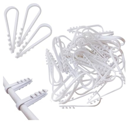 Abrazadera para Cable Redondo, Abrazadera de Cable Clips, Presionar Tacos de Nailon en Forma U, Lines Clips para Clavijas, Lines Clamps Eléctrico de Pared, Rango de Sujeción de 5-10 mm, 100 Piezas