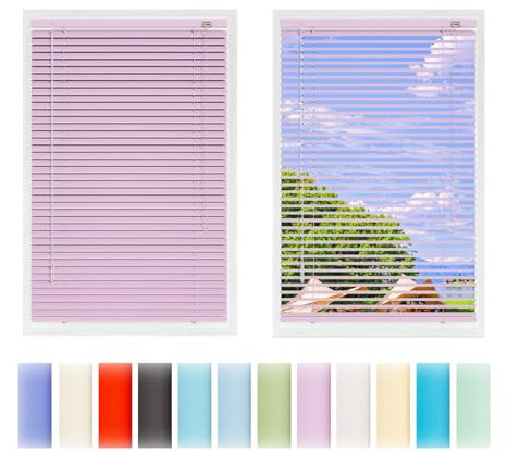 Anpassbare Alu Jalousie, Jalousien Aluminium Fenster Innenverdunkelung Horizontal, Sichtschutz Sonnenschutz, Farbe Breite & HöHe Nach Wahl(Pink)