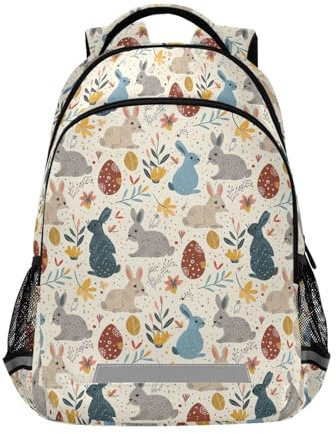 siphylline Mochilas retro de conejitos de Pascua para niñas con bolsas grandes para niños, bolso escolar para adolescentes