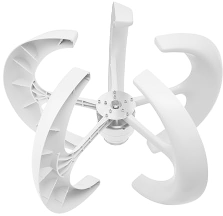 5-Blade Lantern Wind Turbine Generator Vertical Axis Power 600W DC indkraftanlage, 24V Laterne Windkraftanlage Vertikaler Windgenerator,Vertical Micro Windkraftanlage, IP67 Wasserdicht