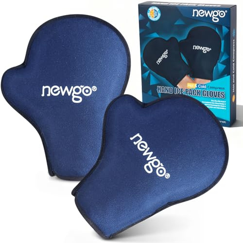 NEWGO Lot de 2 gants rafraîchissants pour chimiothérapie - Gants en gel - Compresse froide et chaude pour poignet, main