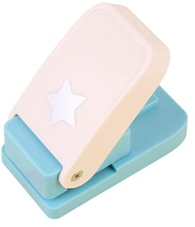 Nishiyuenyi Tabulador Perforador de Etiquetas para Cartulina Fabricado en Acero y PP Herramienta de Scrapbooking Fácil de Usar Adecuado para Decoración Estudio, Estrella, Individual