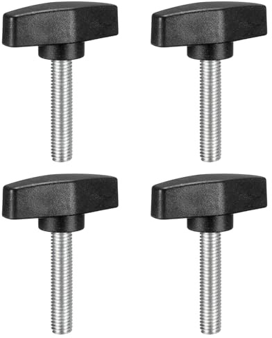 QUARKZMAN 4 Stück Flügelschraube M10 x 50mm, RändelschraubeDaumenschrauben Griff, Edelstahl T-förmige Klemmschraubenknopf für Schnellentfernung Handfestziehen Knopfersatz