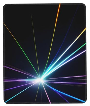 JIUTY Tapis de souris à lumière laser avec bords cousus Base en caoutchouc antidérapant Lavable Pour ordinateurs portables