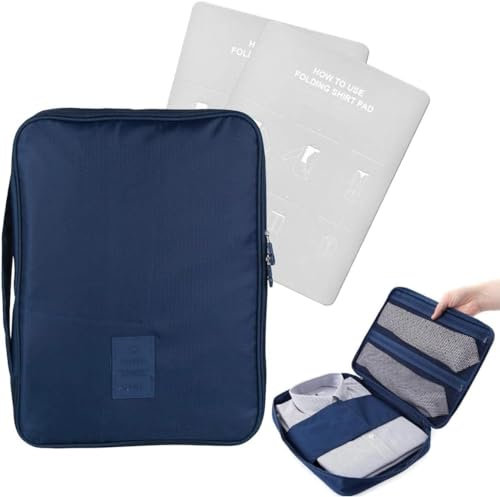 Shirt Tie Organizer, custodia portatile per camicia Viaggio di lavoro in viaggio (Blu)