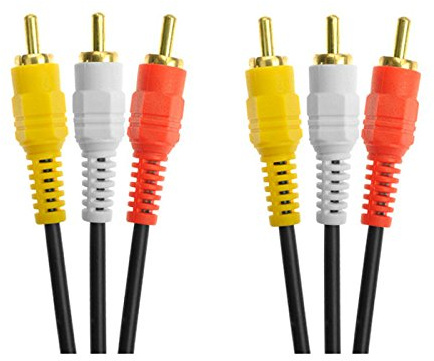 Aukson P38 Audio Video 3RCA AV Kabel 1,5m – 3 Cinch Stecker auf 3 Cinch Stecker, kompatibel mit Set-Top Box, Lautsprechern, Verstärkern, DVD-Playern und mehr