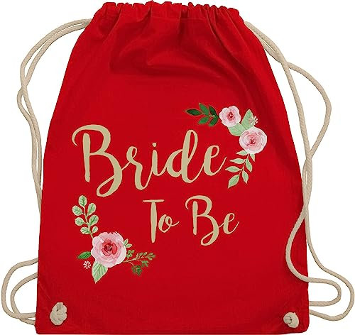 Shirtracer Turnbeutel Rucksack - JGA Junggesellenabschied Frauen - Bride To Be - Unisize - Rot - utensilien junggesellinnenabschied brauttaschen bachelorette party bridemaid baumwolle beutel