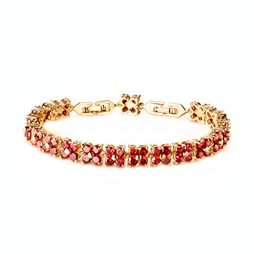 Gulicx, Damenarmband mit Swarovski-Kristallen im römischen Stil, 18 cm o 21 cm, Kristall, Zirkonia