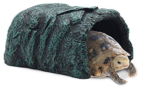 Reptilienversteck Höhle Schildkröte Felsen Aquarium Dekoration Terrarium Stein Versteck Natürlicher Lebensraum Ornament für Gecko Spinnen Frösche Eidechsen Fische Amphibien