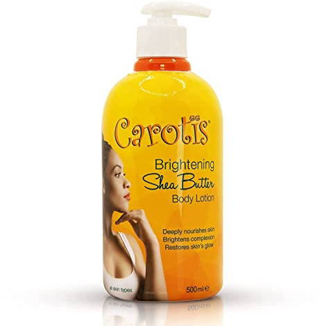 CAROTÏS, hudblekande kroppslotion – 500 ml (17,6 oz) – hjälper till att ta bort mörka fläckar, med sheasmör, arbutin-komplex och vitamin A