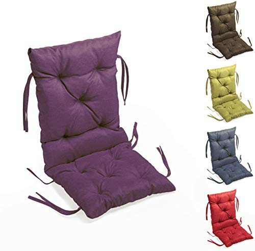 sunnypillow Stuhlkissen Outdoor, Indoor - 40 x 40 x 40 cm - Auflage für Stühle, Bänke in Haus und Garten - Sitzkissen und Rückenkissen - Stuhlauflage, Gartenkissen für Gartenmöbel - Kissen Violett