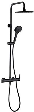 Wirquin 60722892 Duschpelare med svart Roma Touch 5 jet mekanisk mixer, svart