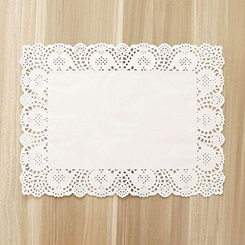 Jstoo Centrini di Pizzo di Carta Rettangolo 30X40Cm 25X35Cm Tovagliette da Tavola Decorative Bianche Tovagliette di Carta da Imballaggio per Dolci Tappetini 100 Pezzi-25 * 35 Cm (150 Pezzi)