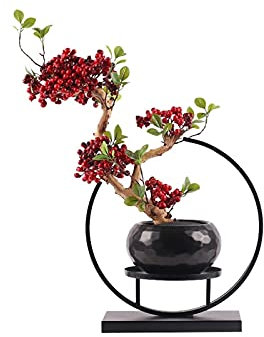 XXXXW Handmade New Chinese Zen Simulation Flower Simulation Tree Bonsai Outdoor Garden Home Decoration Fake Potted Plant Creative Simulation Tree Fake Plant (Color : A)