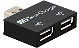 USB Hub Adapter, 2Port Hub Ultra Slim Portable USB Splitter for Surface Pro, Notebook PC, iMac Pro, MacBook Air, Mac Mini/Pro, Laptop, USB Flash Drives,data and charging (2.0 black adapter)