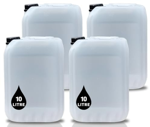 PowerChem 10L JERRY CAN - UN Approved Stackable Bottle Container + 51mm Tamper Evident Cap | Perfect for Storage of Water Liquid NATURAL