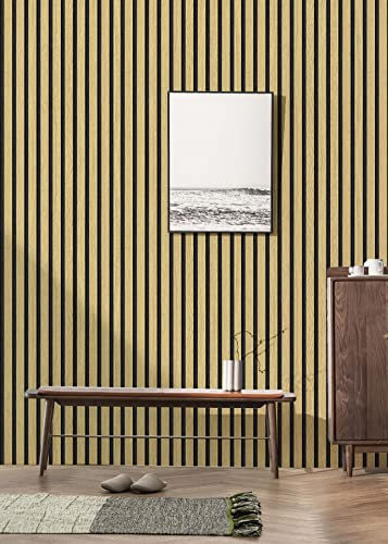 LZH-LP Tapete Holzoptik Braun 44.5x600CM Vliestapete 3D Holzkornstreifen-Spleißvertäfelung Vinylschale & Stick Tapetenrolle, Walnuss & Eiche für Wandtaste
