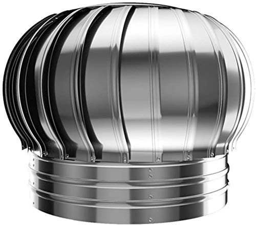 EKSED Rotierende Turbinen Ventilator Haube Spinner 304 Edelstahl Fabrik Dach Anti abzug Schornstein Kappe Passt Standard Regen und Schnee Abdeckung Flue Protector,300mm
