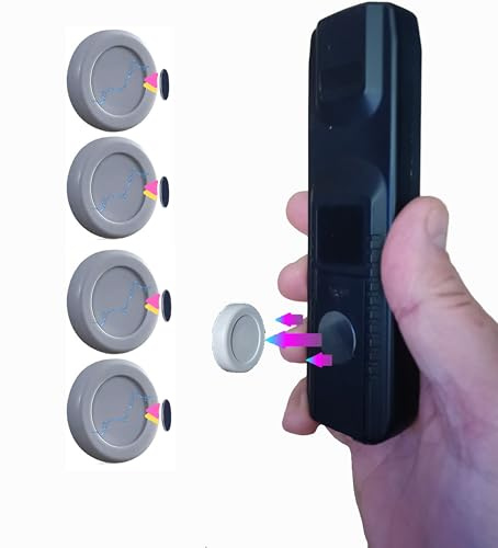 B BachVibes Set mit magnetischen Halterungen für Fernbedienung, Telefon, Router, Steckdosenleisten und Organizer für TV-Fernbedienungen, ohne Bohren (Graue Magnete, 4)