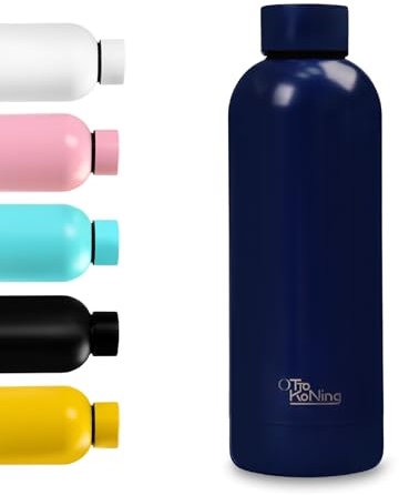 Borraccia Termica in acciaio inox da 500 ml - Otto Koning - Bottiglia thermos isolata. Mantiene le bevande fredde per 24 ore e quelle calde per 12 ore. a prova di perdite, senza BPA
