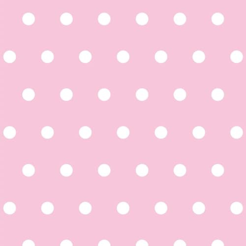 Textrend, tela de algodón, tela para coser, 100% algodón, motivo de lunares, tela textil 1x1,6m, tela por metro, patchwork (Blanco sobre fondo rosa)