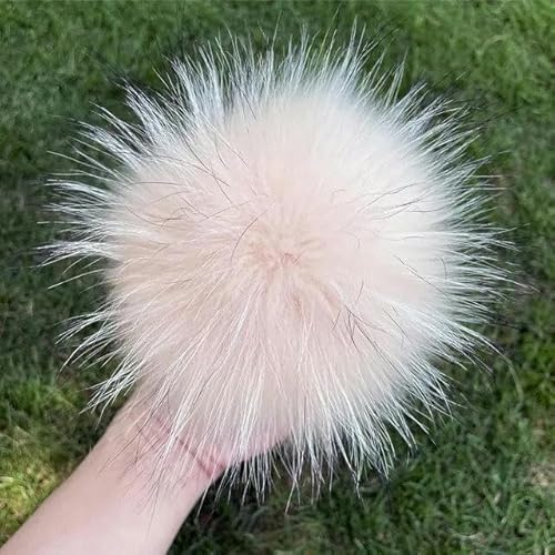 2 Stück natürlicher Fuchsfell-Bommel, Fellbommel für Mützen, Mützen, DIY Fellbommel für Mützen, Taschen, Schal-Zubehör