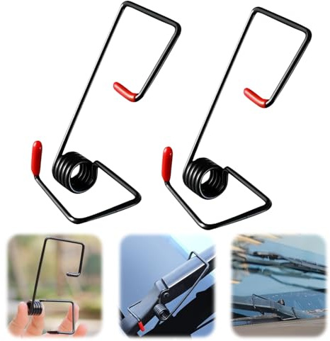 Scheibenwischerarm Druckfeder Booster, Wischerarm Druckfeder Set, Auto Scheibenwischer Tension Spring, Edelstahl Wischerarm Federn für Auto, Enhance Wiper Performance (Rot 2pcs)