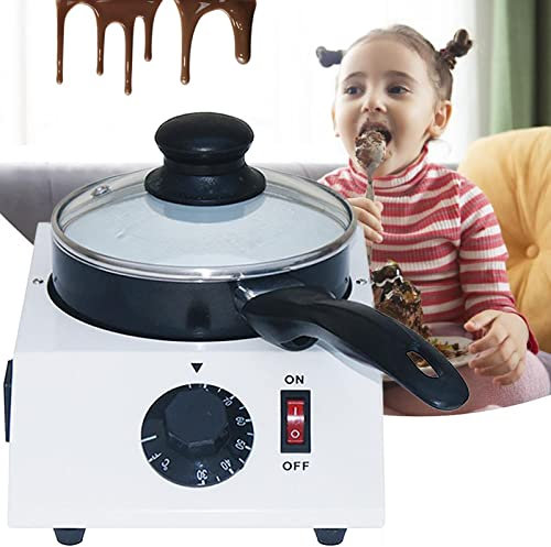 Set per Fonduta Riscaldante al Cioccolato, Intervallo di Temperatura 30-85 ℃, Dessert al Cioccolato Fai-da-Te, Pentola Singola per Fusione Elettrica Domestica/Commerciale, capacità 1Kg