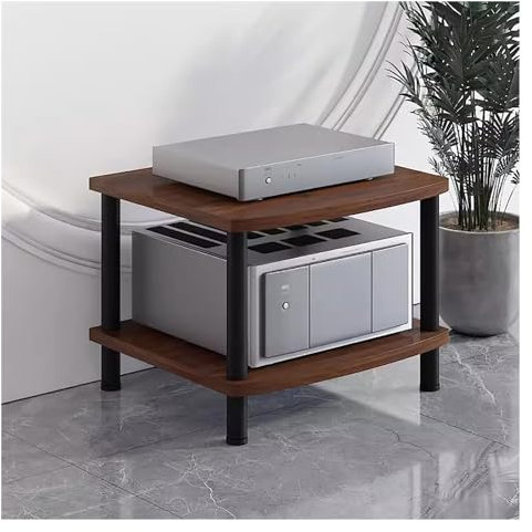 audio rack hifi regal Schwerlast-Medienständer Audio-/Videokomponenten-Schrank, 2/ 3/ 4 Etagen Heim/Wohnzimmer Moderne Stereoracks Und -ständer, Regal Für Elektronische Geräte(Dark brown,H 44cm)