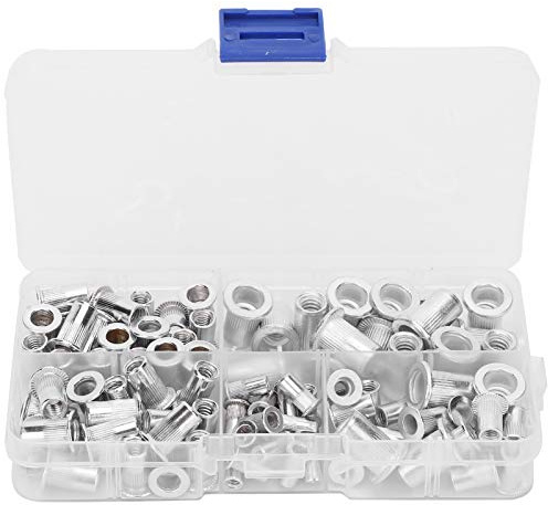 Écrous à Rivets en Aluminium 100 Pièces par Boîte Kit de Rivets Filetés pour Assemblage Électromécanique et Réparation Automobile Tailles 6-32/8-32/10-24/10-32 1/4-20