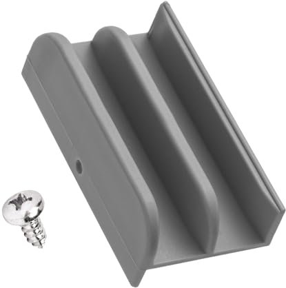 M6219 – Guide de bas de porte de douche coulissante pour porte de douche coulissante, canaux de 1,27 cm pour porte de douche en verre – Guide en plastique M6219 (gris, 1 pièce)